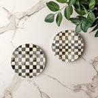 Spring Ceramic Coasters Set of 4 Courtly Check Designs Absorbent Drink Coasters for Table Protection - Che Cose Belle