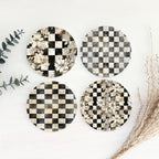 Spring Ceramic Coasters Set of 4 Courtly Check Designs Absorbent Drink Coasters for Table Protection - Che Cose Belle