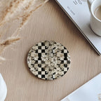 Spring Ceramic Coasters Set of 4 Courtly Check Designs Absorbent Drink Coasters for Table Protection - Che Cose Belle