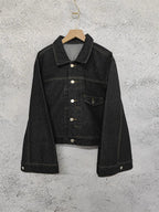 Spring New Vintage Casual Jeans Jacket Women Turn-down Collar Loose Sleeve Fashion Denim Coat Japanese All-match Outwears - Che Cose Belle