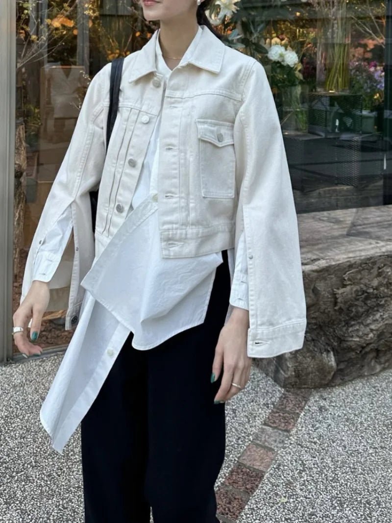 Spring New Vintage Casual Jeans Jacket Women Turn-down Collar Loose Sleeve Fashion Denim Coat Japanese All-match Outwears - Che Cose Belle