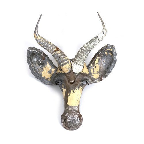 Springbok Animal Mask - Recycled Metal Wall Art - Che Cose Belle
