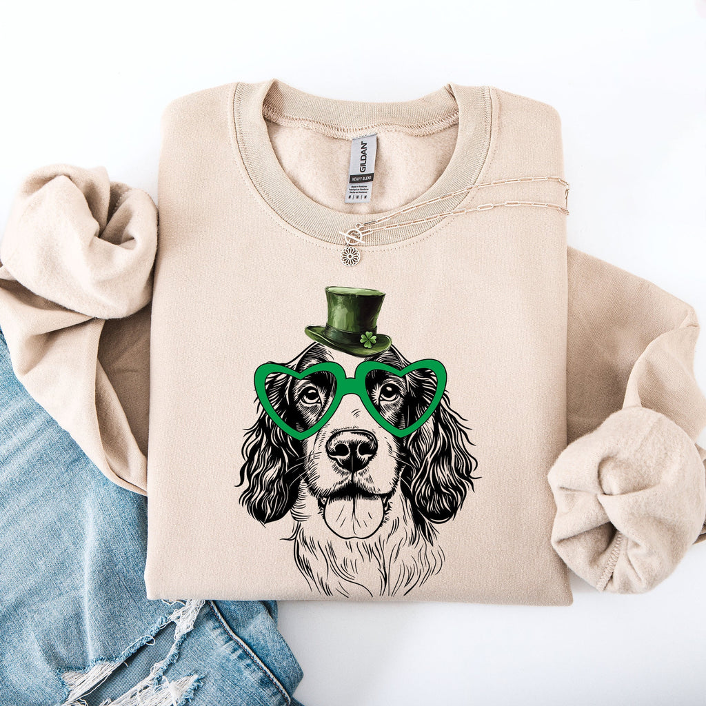 Springer Spaniel, Adorable Dog, St Patrick's Day, Lucky, Irish Sweatshirt - Che Cose Belle