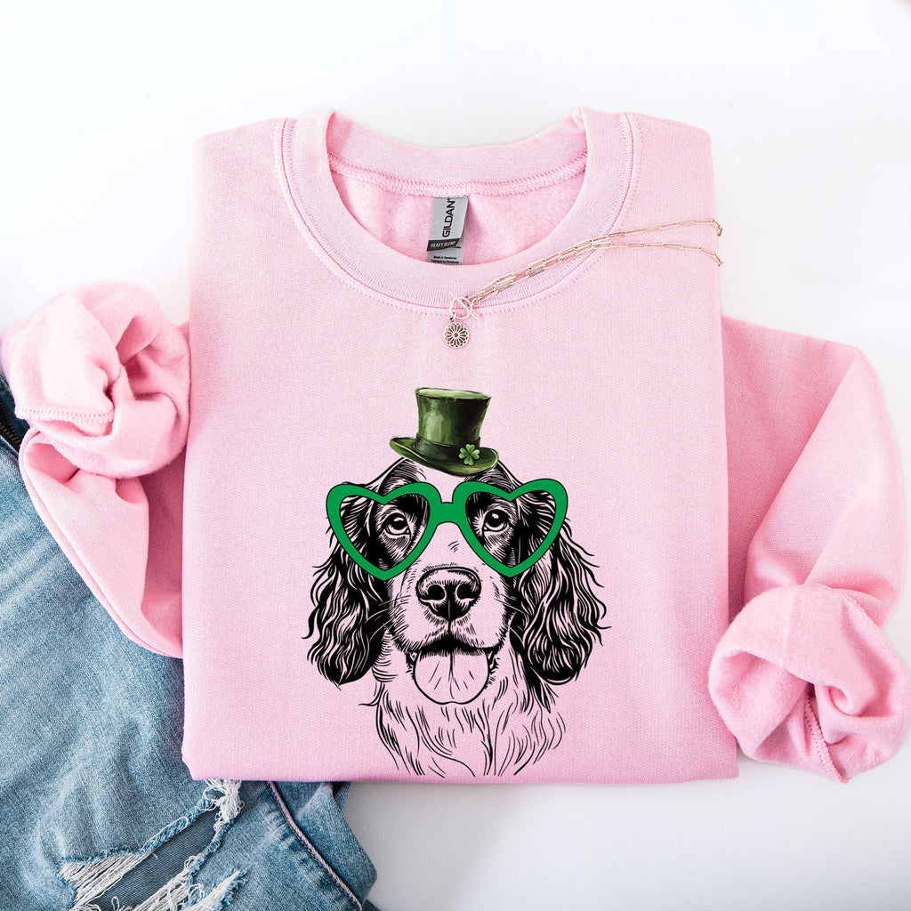 Springer Spaniel, Adorable Dog, St Patrick's Day, Lucky, Irish Sweatshirt - Che Cose Belle