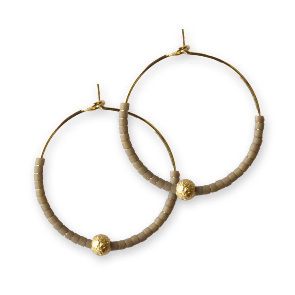 Sprinkles Hoop Earrings - Mocha/Gold - Che Cose Belle