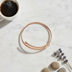 Handmade Adjustable 10 Gauge Copper Hammer Textured Overlap Bangle