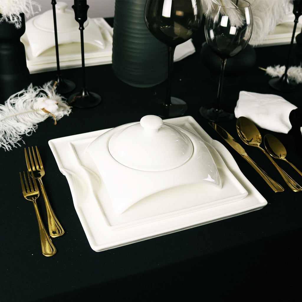 Square Porcelain Dinnerware Set - Che Cose Belle