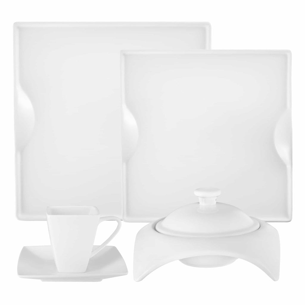 Square Porcelain Dinnerware Set - Che Cose Belle