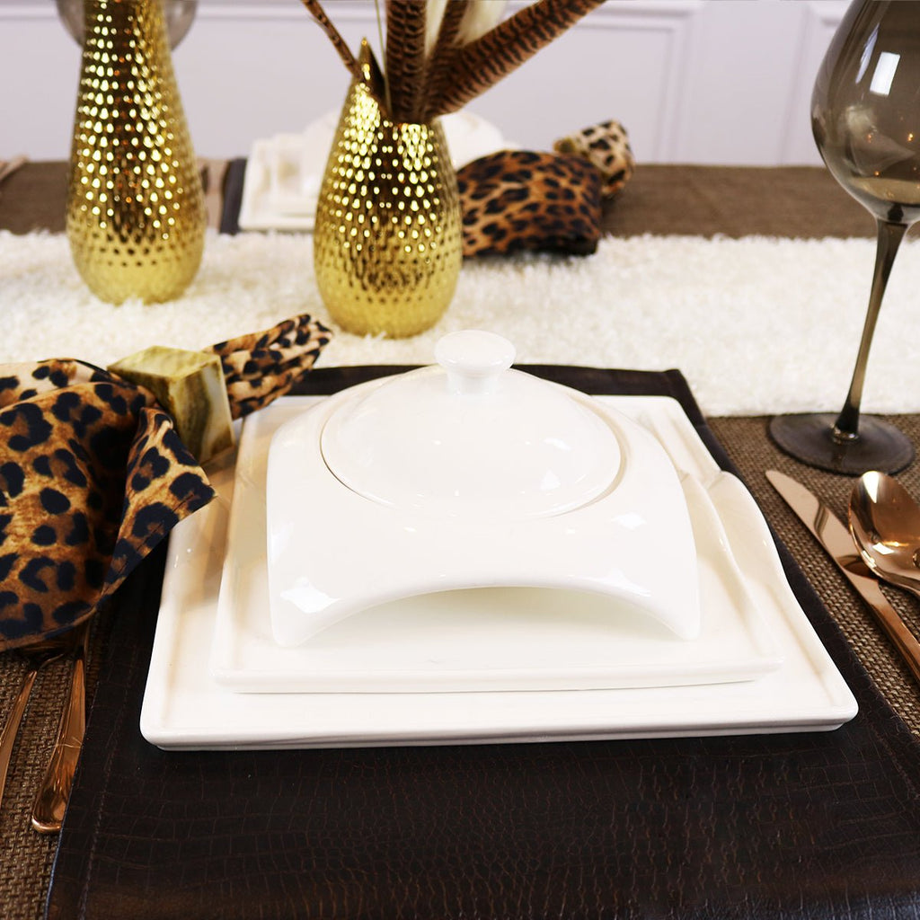 Square Porcelain Dinnerware Set - Che Cose Belle