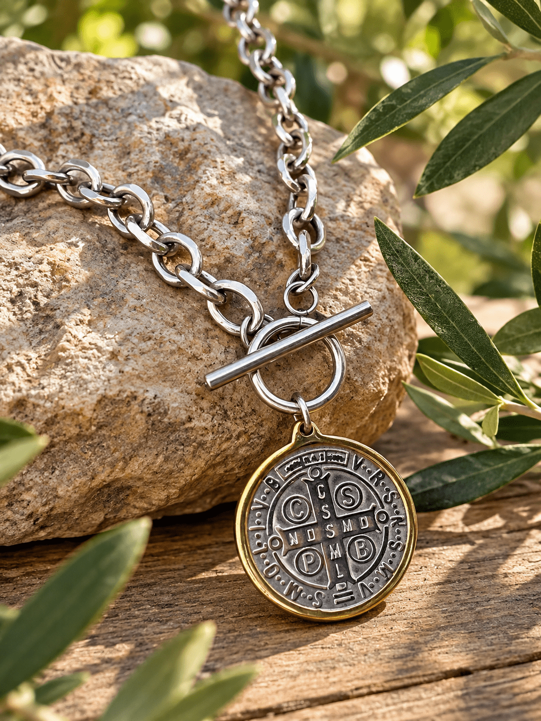 ST. BENEDICT TOGGLE NECKLACE - Che Cose Belle