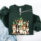 St Patrick's Dogs, Adorable, St Patrick's Day, Shamrock, Clover, Lucky, Leprechaun Sweatshirt - Che Cose Belle