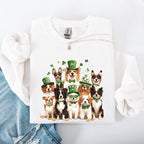 St Patrick's Dogs, Adorable, St Patrick's Day, Shamrock, Clover, Lucky, Leprechaun Sweatshirt - Che Cose Belle
