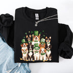 St Patrick's Dogs, Adorable, St Patrick's Day, Shamrock, Clover, Lucky, Leprechaun Sweatshirt - Che Cose Belle