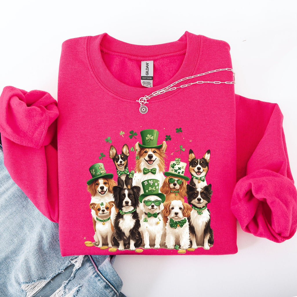 St Patrick's Dogs, Adorable, St Patrick's Day, Shamrock, Clover, Lucky, Leprechaun Sweatshirt - Che Cose Belle