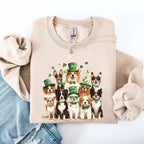 St Patrick's Dogs, Adorable, St Patrick's Day, Shamrock, Clover, Lucky, Leprechaun Sweatshirt - Che Cose Belle