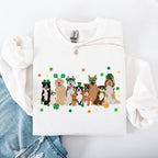 St Patrick's Dogs, Cute, St Patrick's Day, Shamrock, Clover, Lucky, Leprechaun Sweatshirt - Che Cose Belle