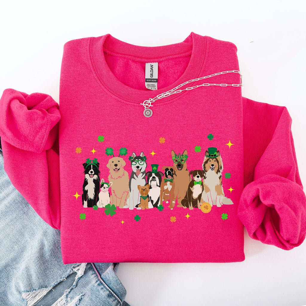 St Patrick's Dogs, Cute, St Patrick's Day, Shamrock, Clover, Lucky, Leprechaun Sweatshirt - Che Cose Belle