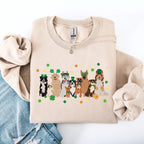St Patrick's Dogs, Cute, St Patrick's Day, Shamrock, Clover, Lucky, Leprechaun Sweatshirt - Che Cose Belle