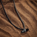 Stabilizing Energy - Hematite Onyx Evil Eye Pointer Necklace - Che Cose Belle