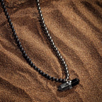 Stabilizing Energy - Hematite Onyx Evil Eye Pointer Necklace - Che Cose Belle