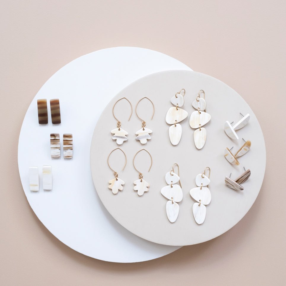Stacked Stone Earrings - Che Cose Belle