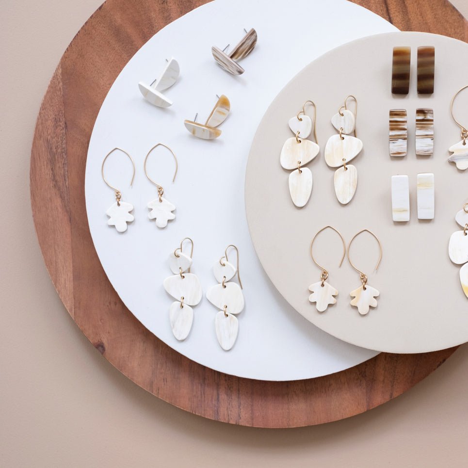 Stacked Stone Earrings - Che Cose Belle