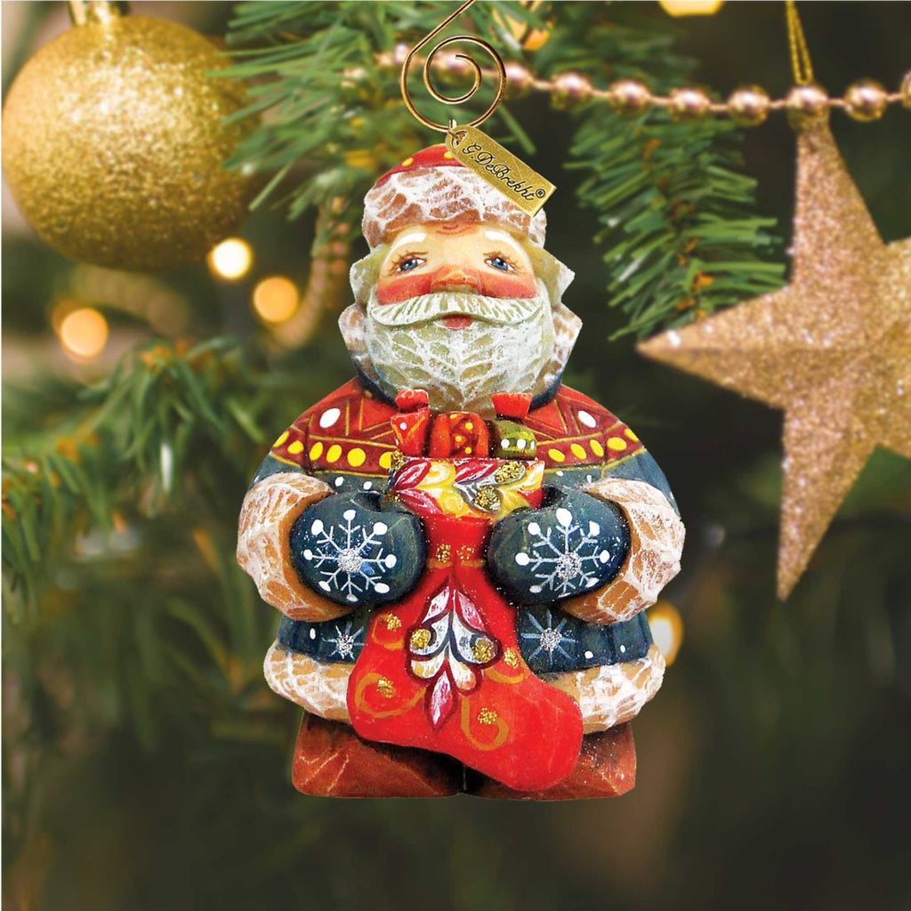 Stacking Surprise Santa Sculpted Hand-Painted Christmas Figurine by G. DeBrekht - Christmas Santa Snowman Decor - 651828 - Che Cose Belle