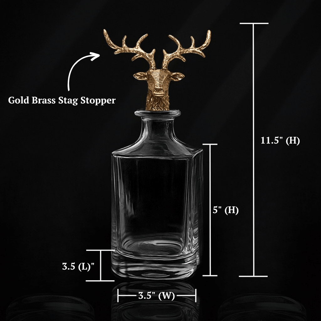 Gold Stag Deer Decanter