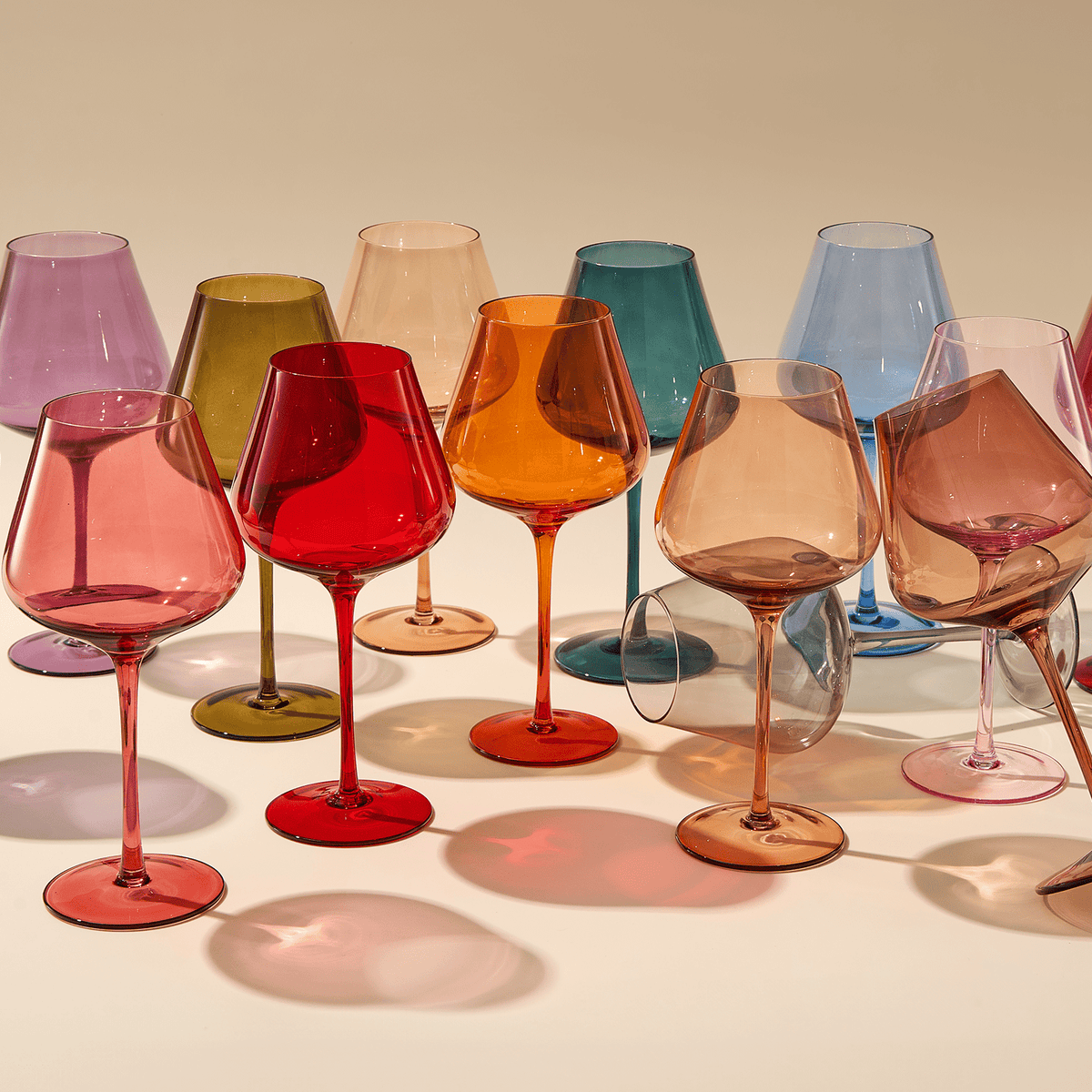 Stagioni Stemmed Wine Glassware, Set of 2, "Holiday" - Che Cose Belle
