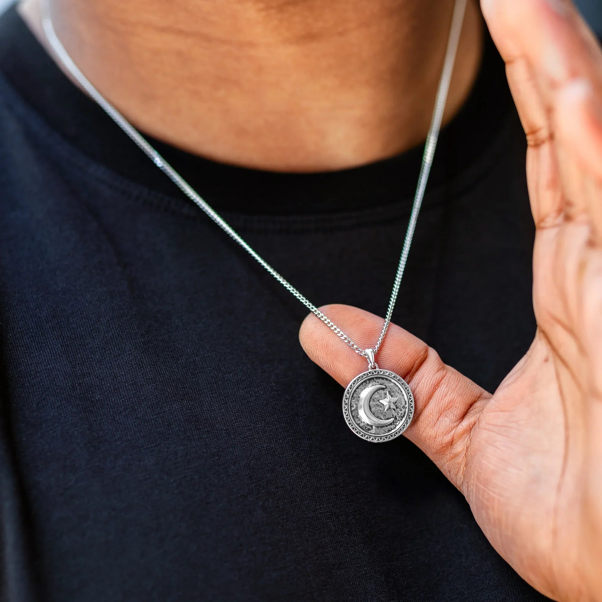 Star & Crescent Amulet - Sterling Silver - Che Cose Belle