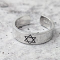 Star of David Open Back Thin Band Ring - Che Cose Belle