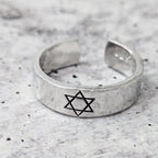 Star of David Open Back Thin Band Ring - Che Cose Belle