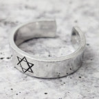 Star of David Open Back Thin Band Ring - Che Cose Belle