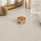 Star of David Open Back Wide Band Ring in Gold or Silver - Che Cose Belle