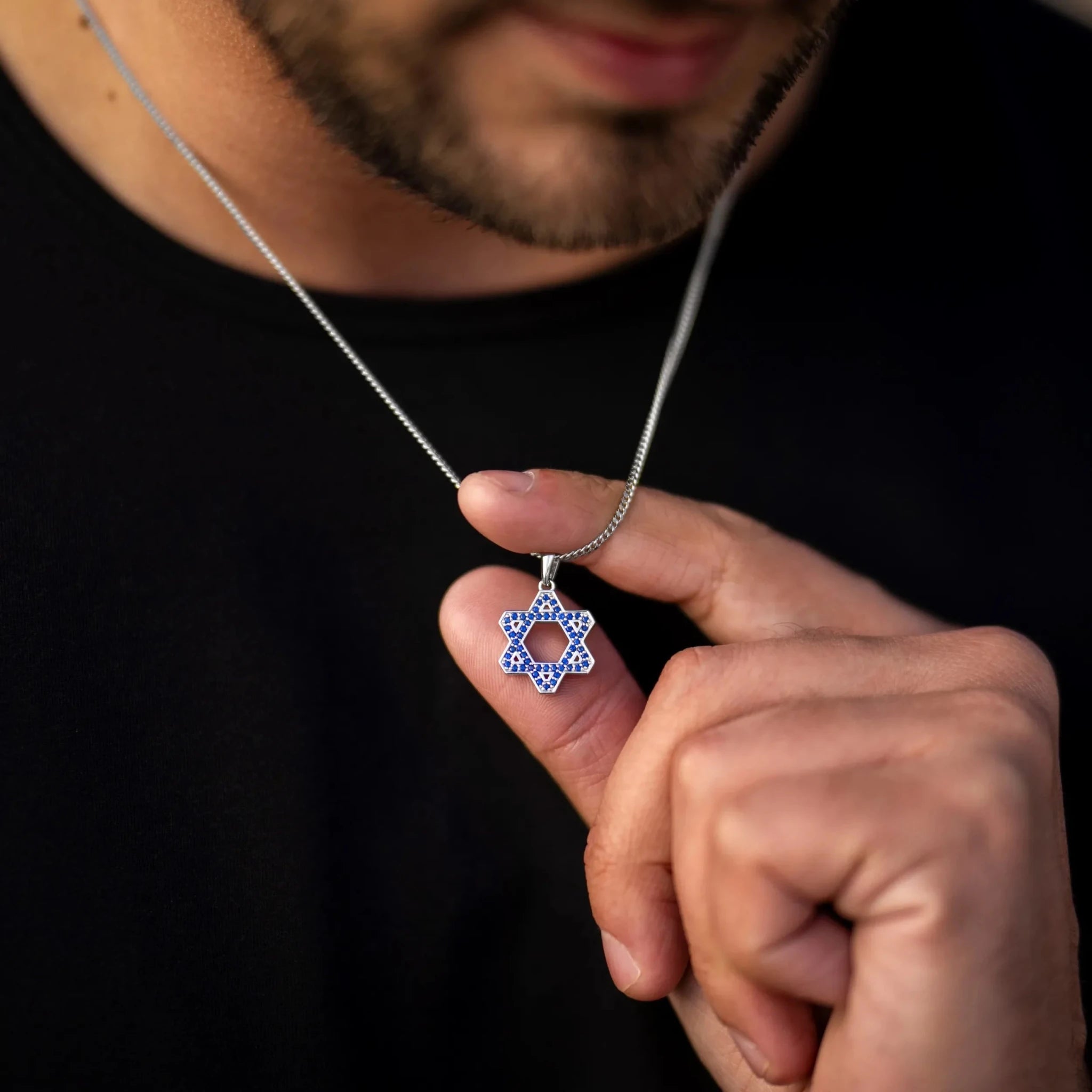 Star Of David Pendant - Sapphire - Che Cose Belle
