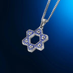 Star Of David Pendant - Sapphire - Che Cose Belle