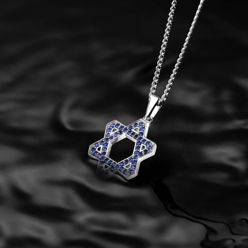 Star Of David Pendant - Sapphire - Che Cose Belle