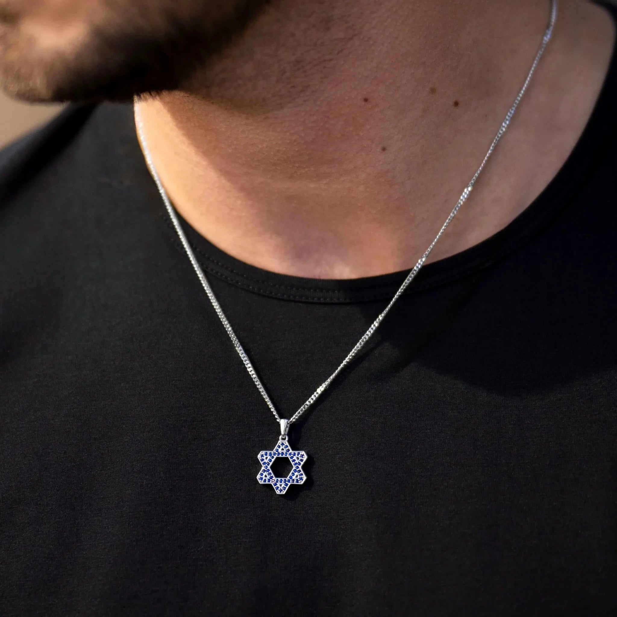 Star Of David Pendant - Sapphire - Che Cose Belle