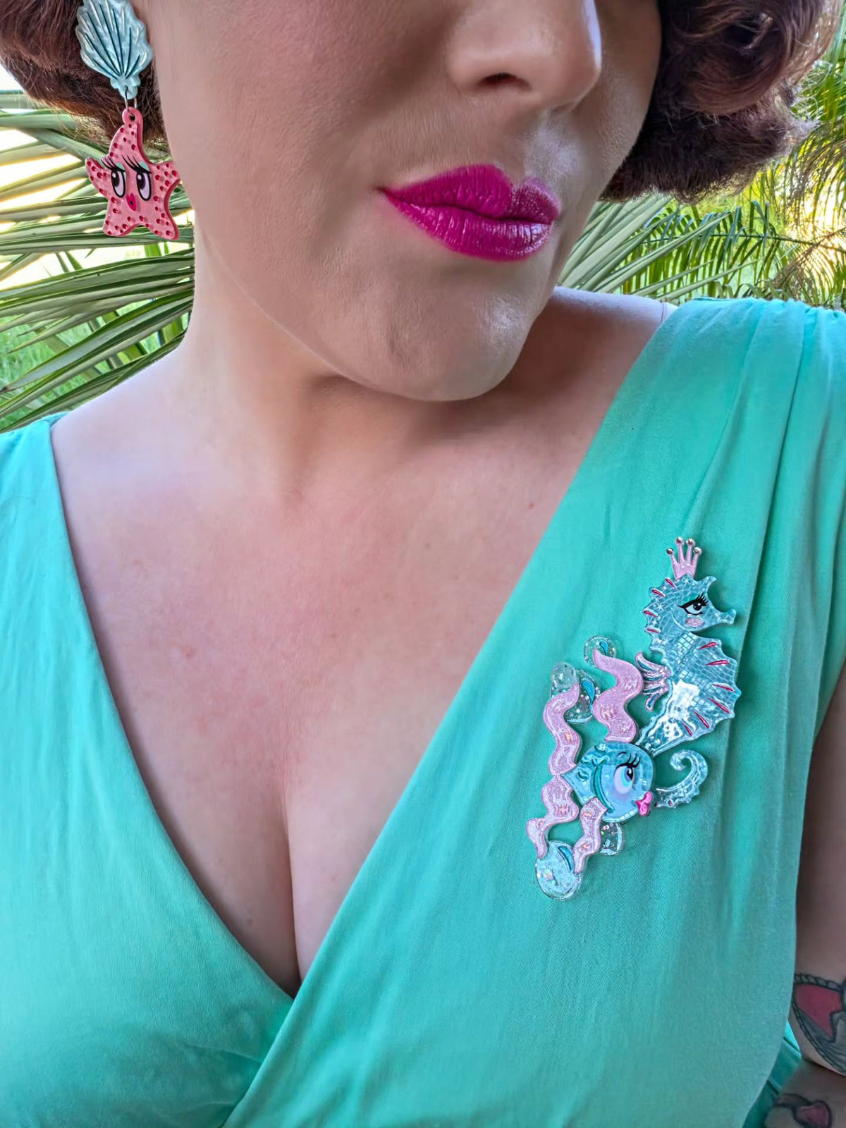 Starla the Seahorse Siren Brooch by Miss Fluff x Lipstick & Chrome - Che Cose Belle