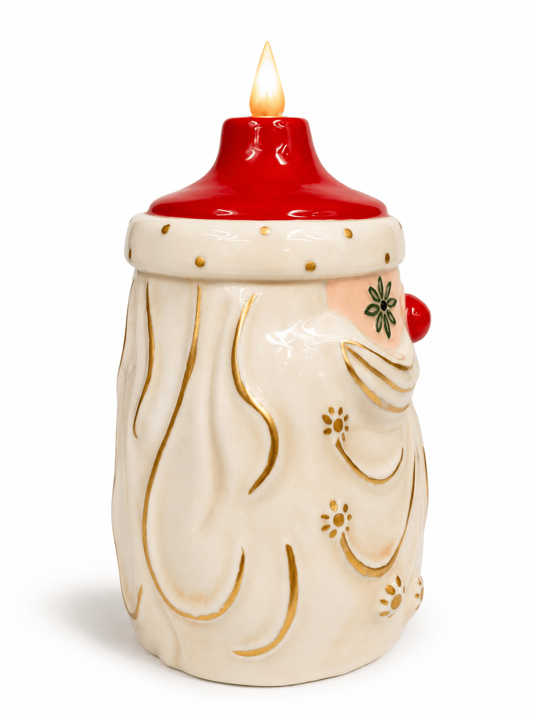 Starry Eyed Santa Candle-Lite | Mid Century Christmas Decor | Vintage Inspired Ceramic Holiday Figurine SHIPS SEPT - Che Cose Belle