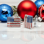 Stars & Stripes Crystal Cufflinks – American Flag Enamel & Crystal Accents - Che Cose Belle