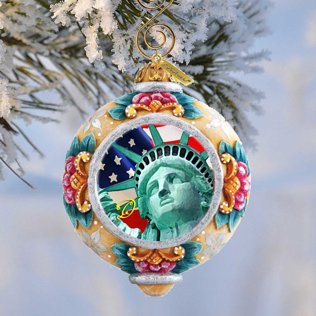 Statue of Liberty Sculpted Hand-Painted Christmas Ornament by G. DeBrekht - American Christmas Decor - 6103401 - Che Cose Belle