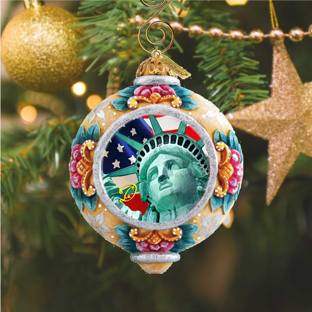 Statue of Liberty Sculpted Hand-Painted Christmas Ornament by G. DeBrekht - American Christmas Decor - 6103401 - Che Cose Belle