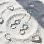 Sterling Silver Hammer Patterned Infinity Earrings - Che Cose Belle