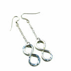 Sterling Silver Hammer Patterned Infinity Earrings - Che Cose Belle