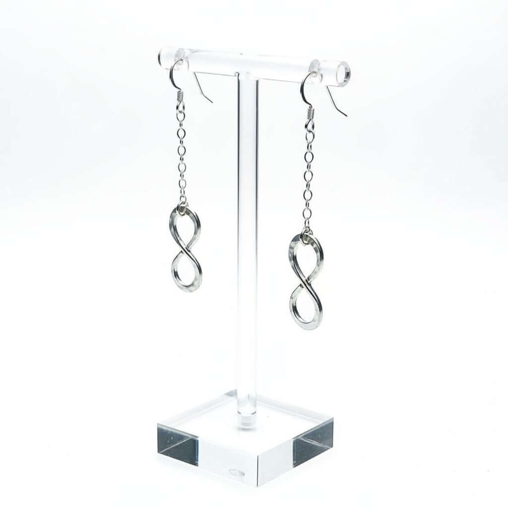 Sterling Silver Hammer Patterned Infinity Earrings - Che Cose Belle