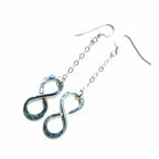 Sterling Silver Hammer Patterned Infinity Earrings - Che Cose Belle