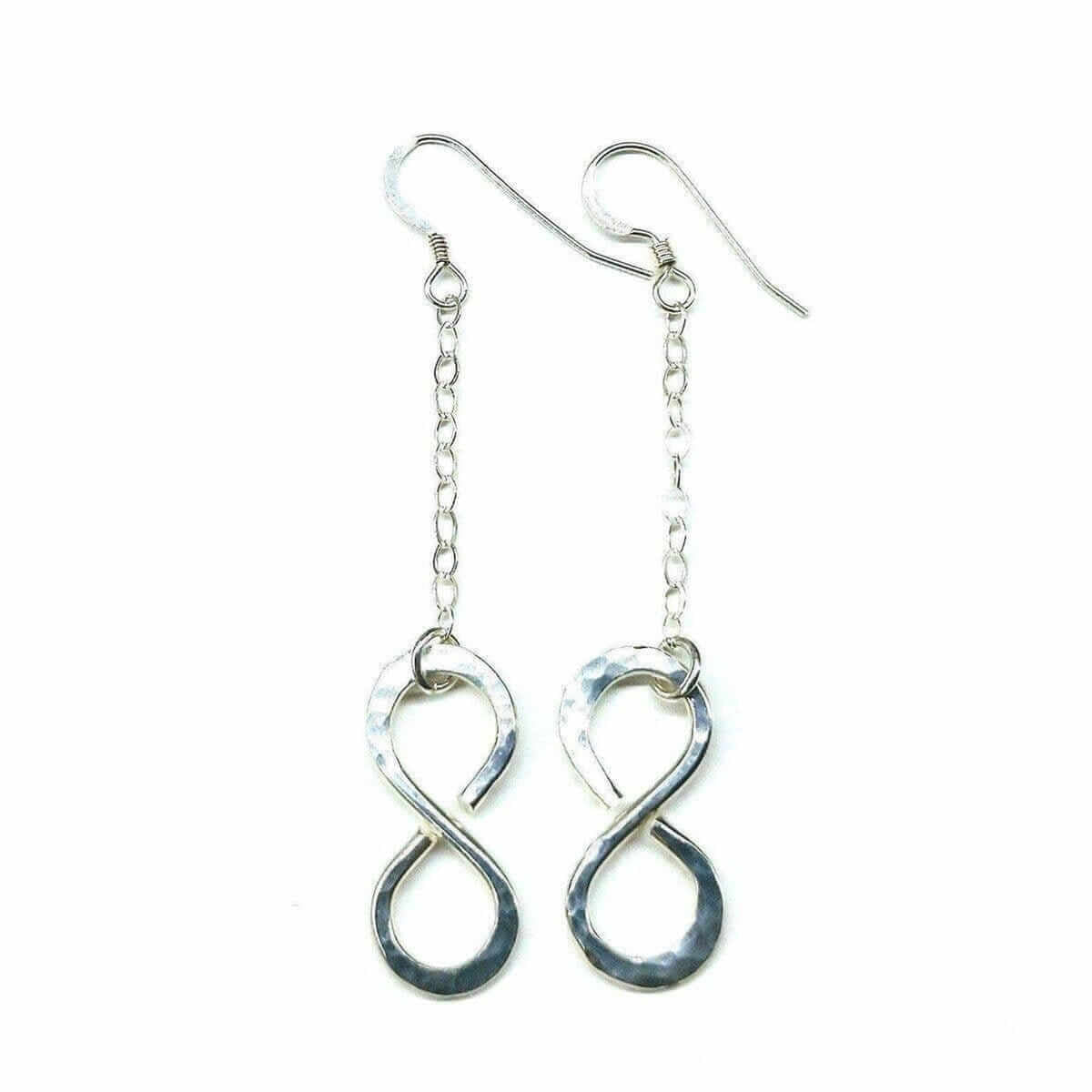 Sterling Silver Hammer Patterned Infinity Earrings - Che Cose Belle
