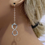 Sterling Silver Hammer Patterned Infinity Earrings - Che Cose Belle