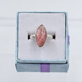 Sterling Silver Marquise Rhodochrosite Ring - Size 5 - Loving, Compassionate & Healing - Che Cose Belle
